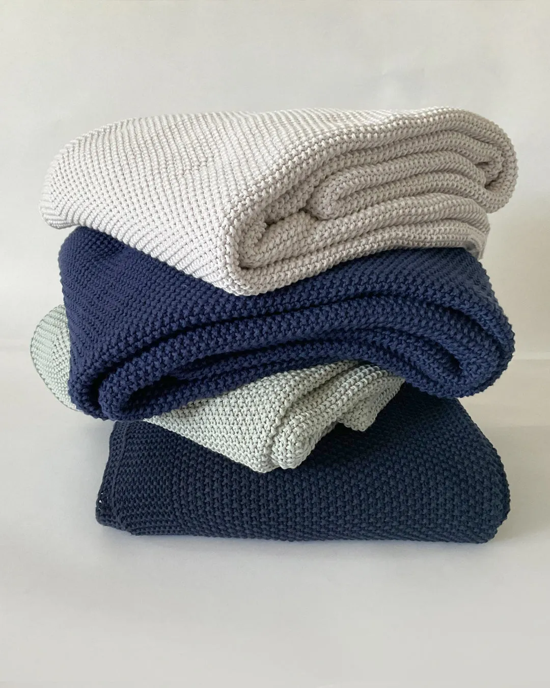 Knit Large Throw - Light Sage
