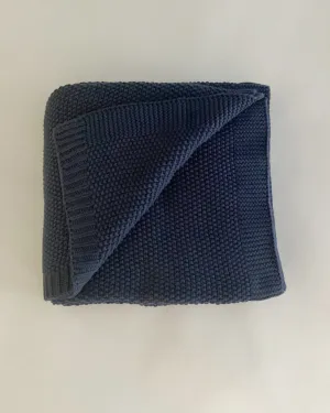 Knit Large Throw - Navy