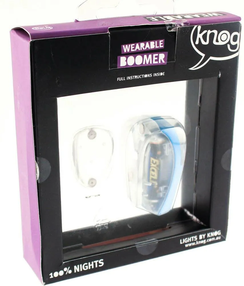 KNOG BOOMER Wearable Bike Rear Light Blue RED LED Light 7 Lumens 4 Mode 600m NEW
