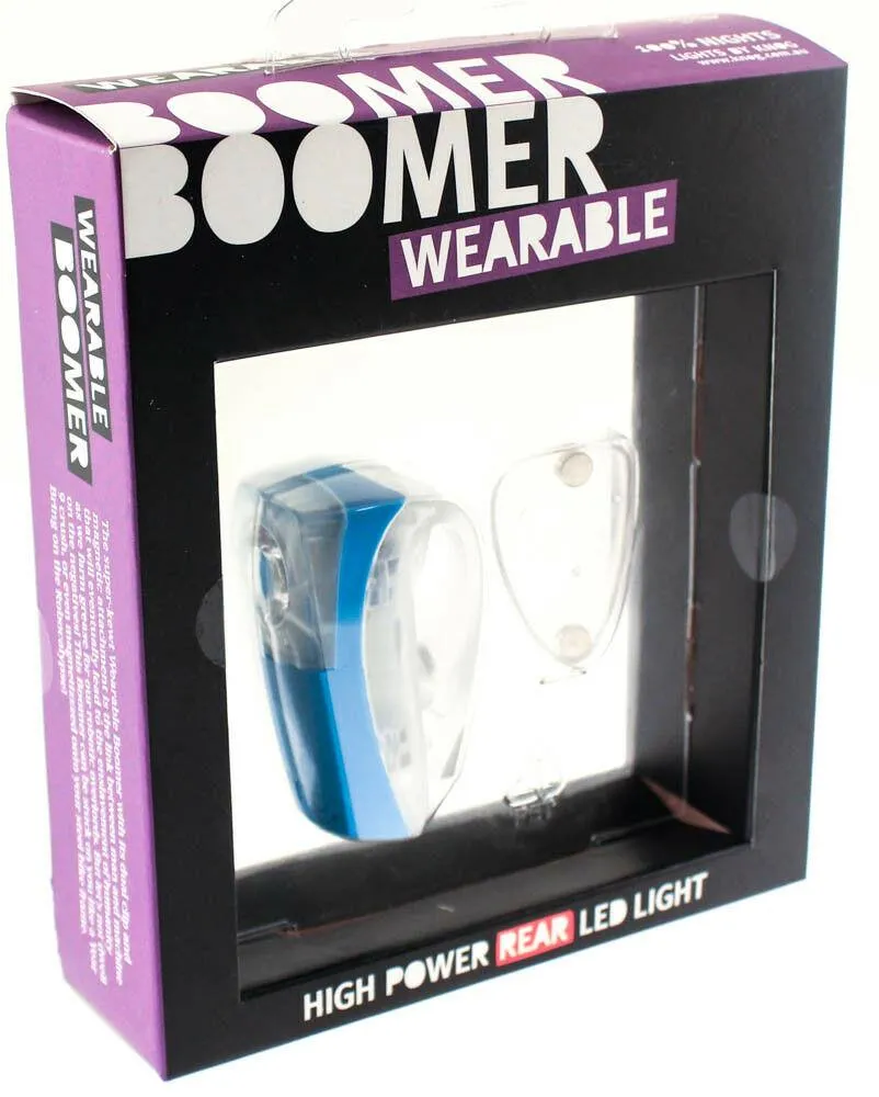 KNOG BOOMER Wearable Bike Rear Light Blue RED LED Light 7 Lumens 4 Mode 600m NEW