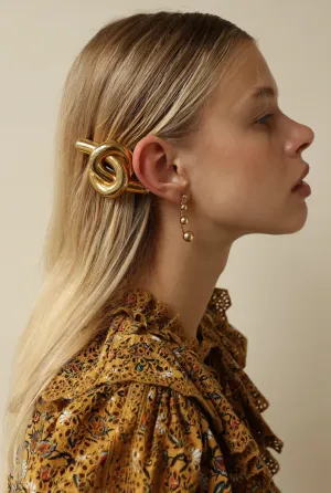 Knotted Hair Clip - Gold