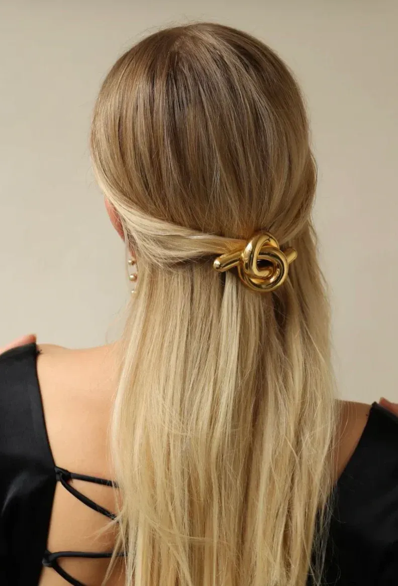 Knotted Hair Clip - Gold