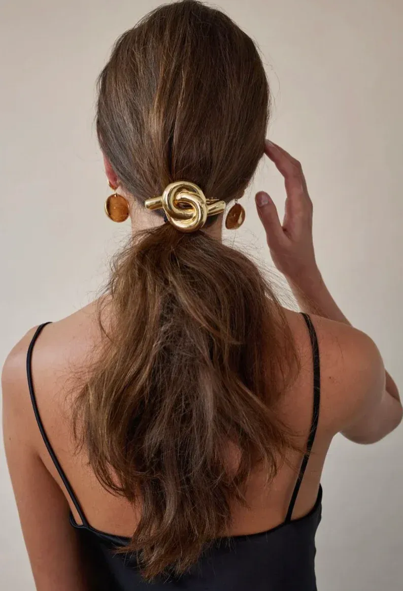 Knotted Hair Clip - Gold