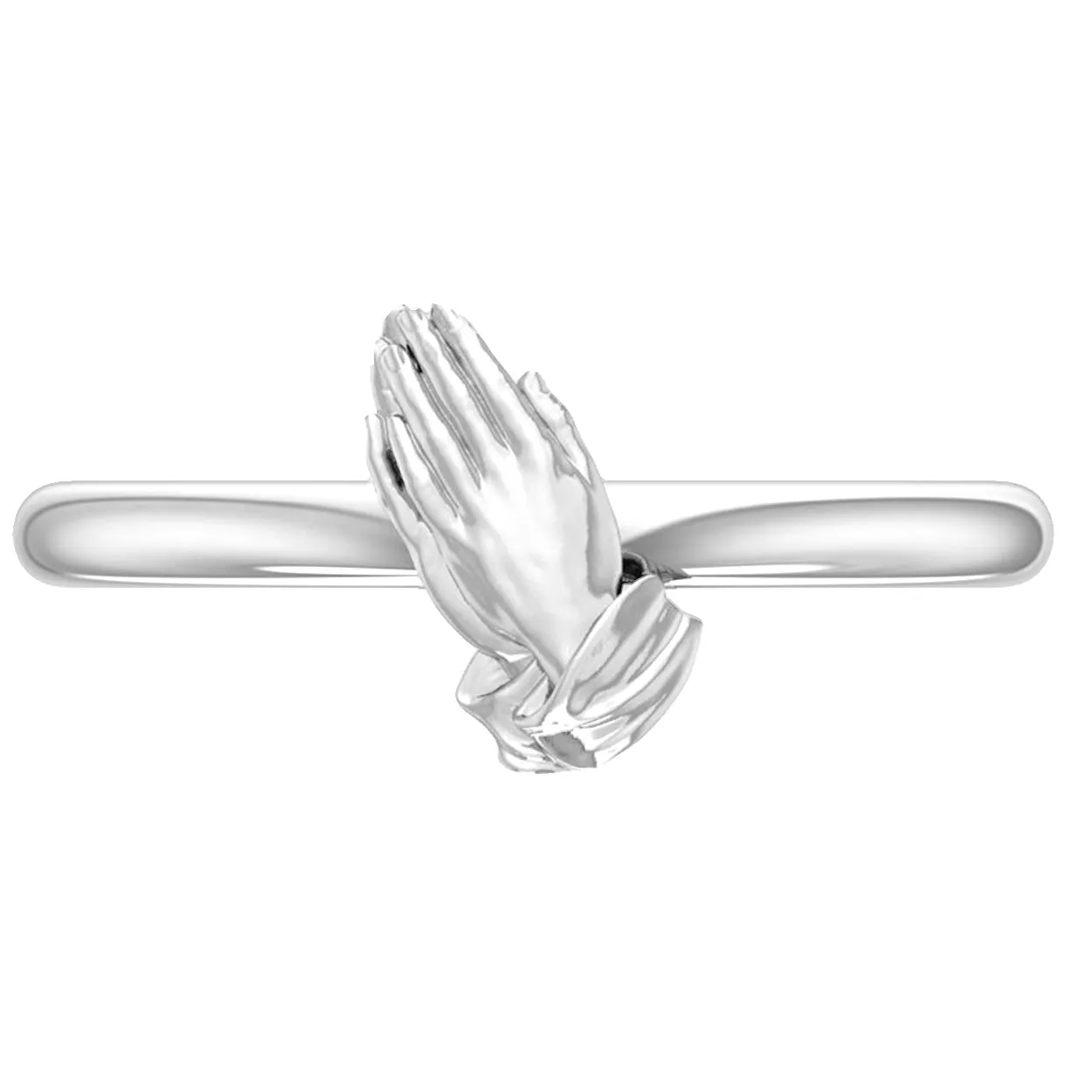 Ladies 925 Sterling Silver Jesus Praying Hands Ring