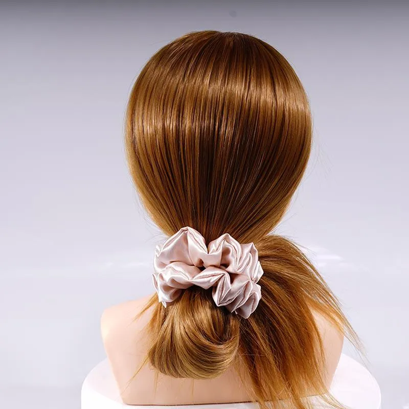 Large Silk Scrunchies Fluffy - Nude