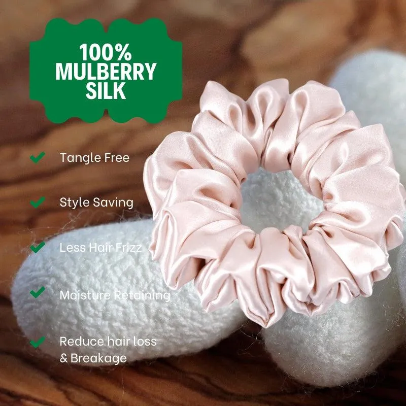 Large Silk Scrunchies Fluffy - Nude