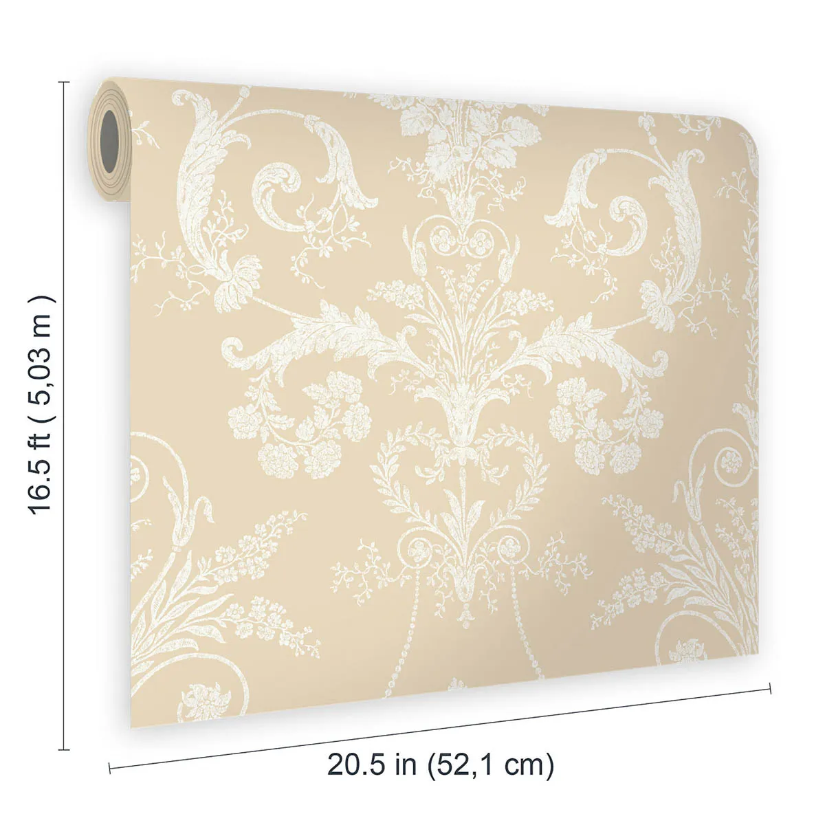 Laura Ashley Wallpaper Matt Josette Linen Damask Smooth Washable 5.2m²