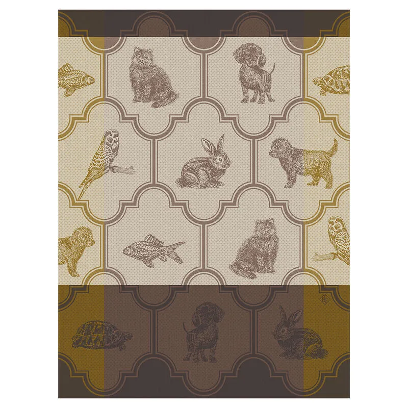Le Jacquard - Francais- Nos Acolytes - Brown - Tea Towel
