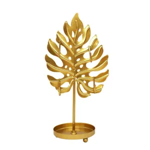 Leaf Shape Iron Jewelry Display Rack Stand Earrings Necklace Bracelet Organizer Goldern Earrings Showcase Holder Rack Stand