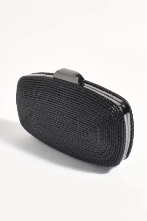 Leela Rope Detail Structured Clutch - Black
