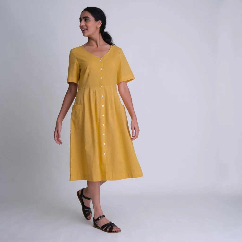 Lena Cotton & Linen Day Dress | Mango