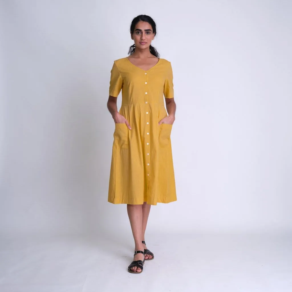 Lena Cotton & Linen Day Dress | Mango