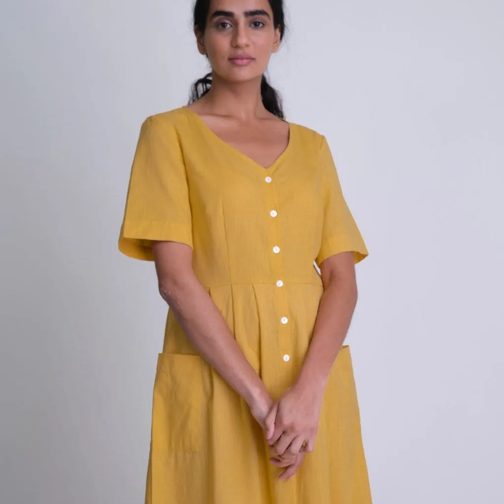 Lena Cotton & Linen Day Dress | Mango