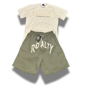 Light Olive Shorts Set Royalty kids