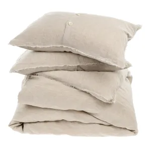 Lina Linen Duvet Set, Chambray - QUEEN