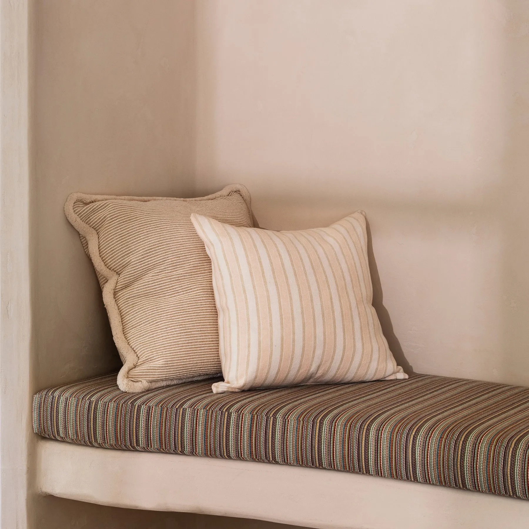 Linear Buff Linen Cushion 50cm