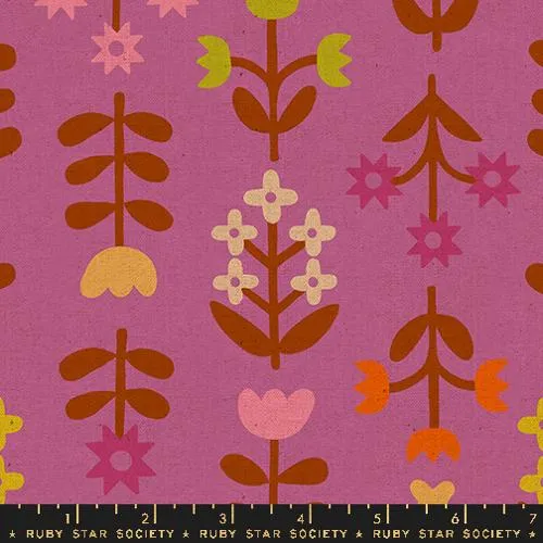 LINEN CANVAS: Meadow Wildflower $14.99/ Yard