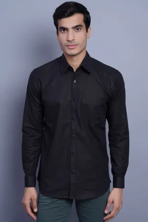 Linen Cotton Black Shirt