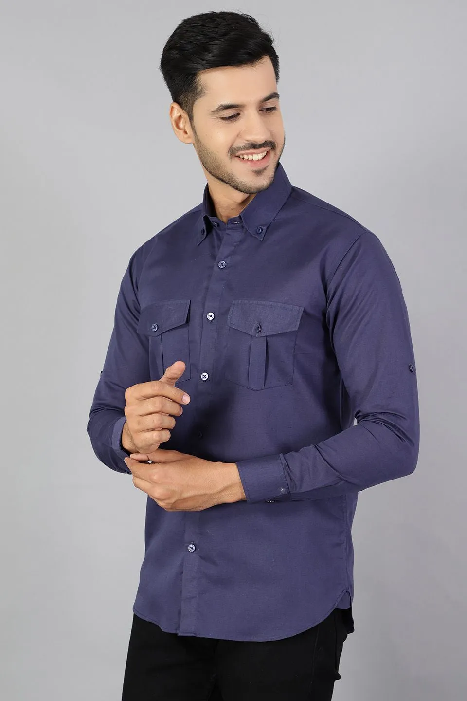 Linen Cotton Blue Shirt
