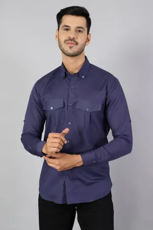 Linen Cotton Blue Shirt