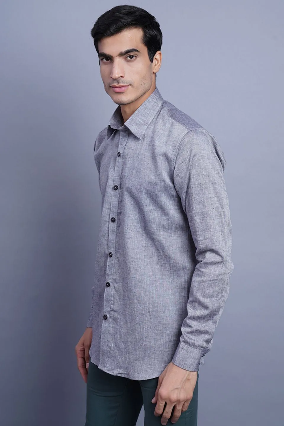 Linen Cotton Grey Shirt