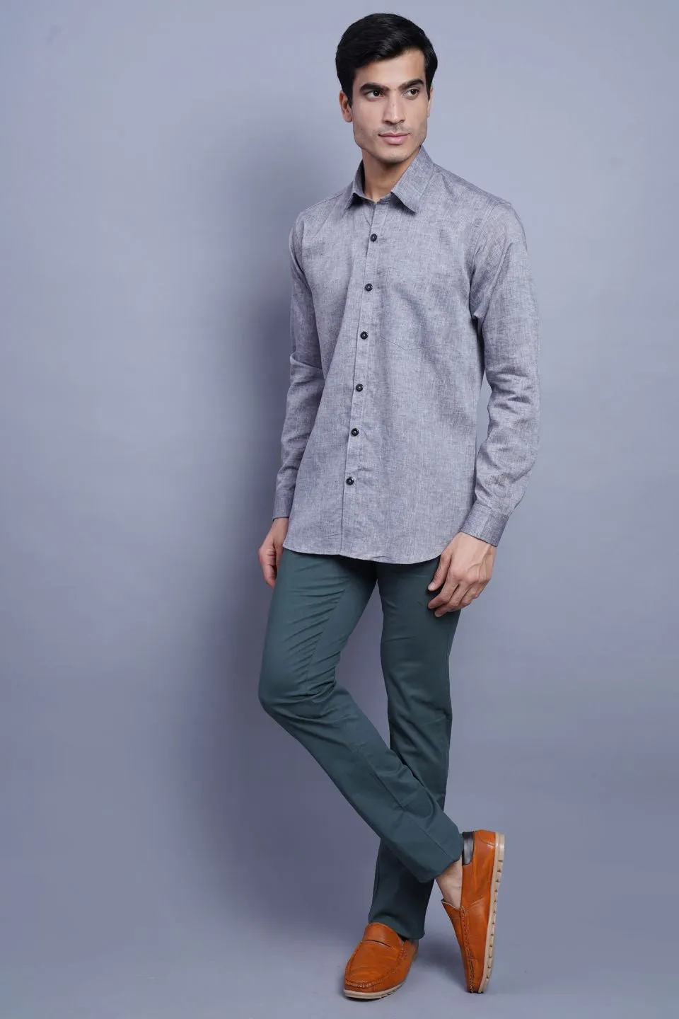 Linen Cotton Grey Shirt