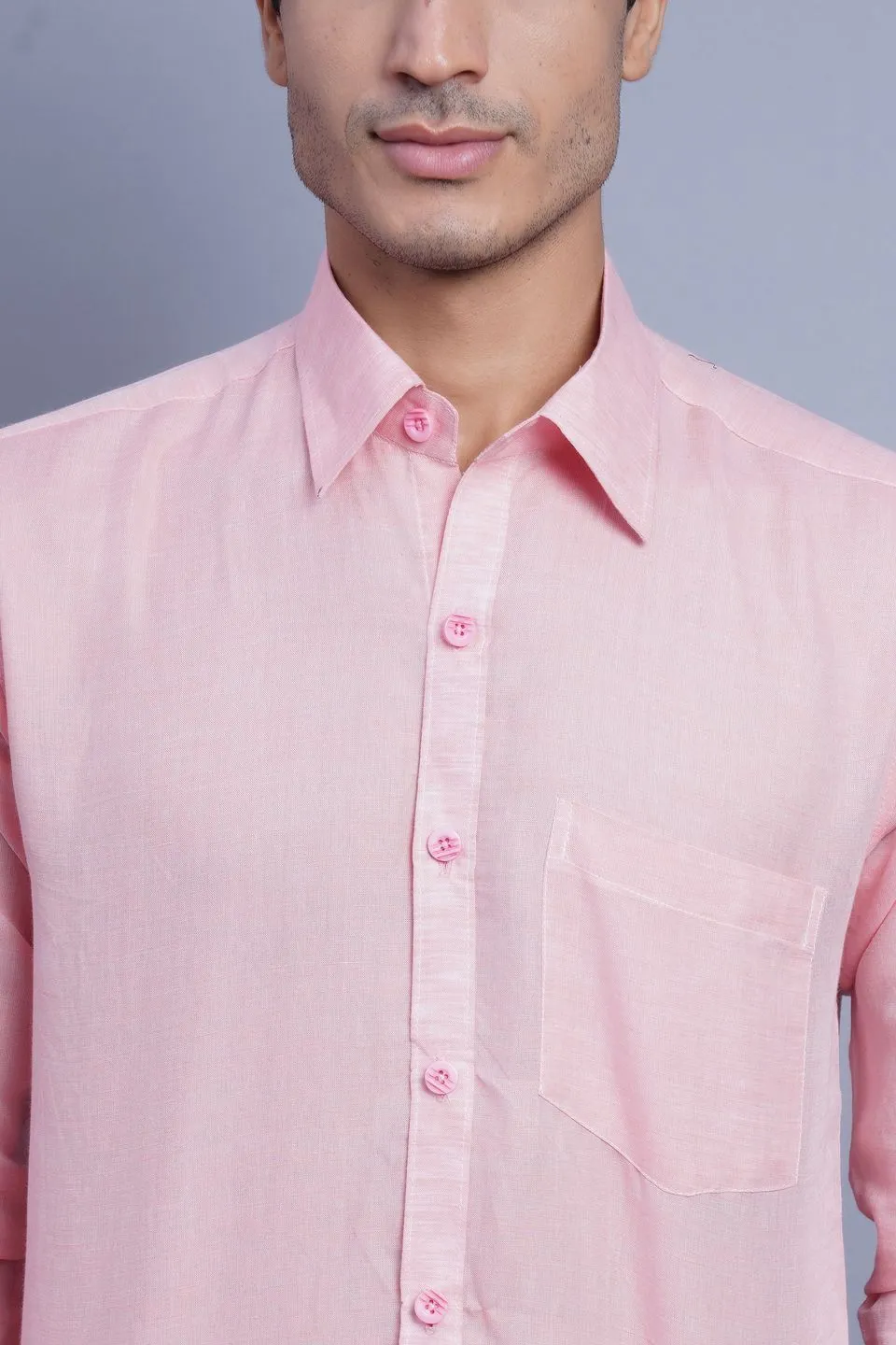 Linen Cotton Light Pink Shirt