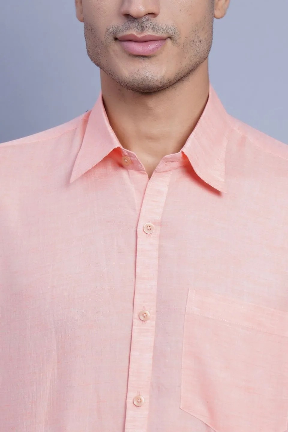 Linen Cotton Orange Shirt