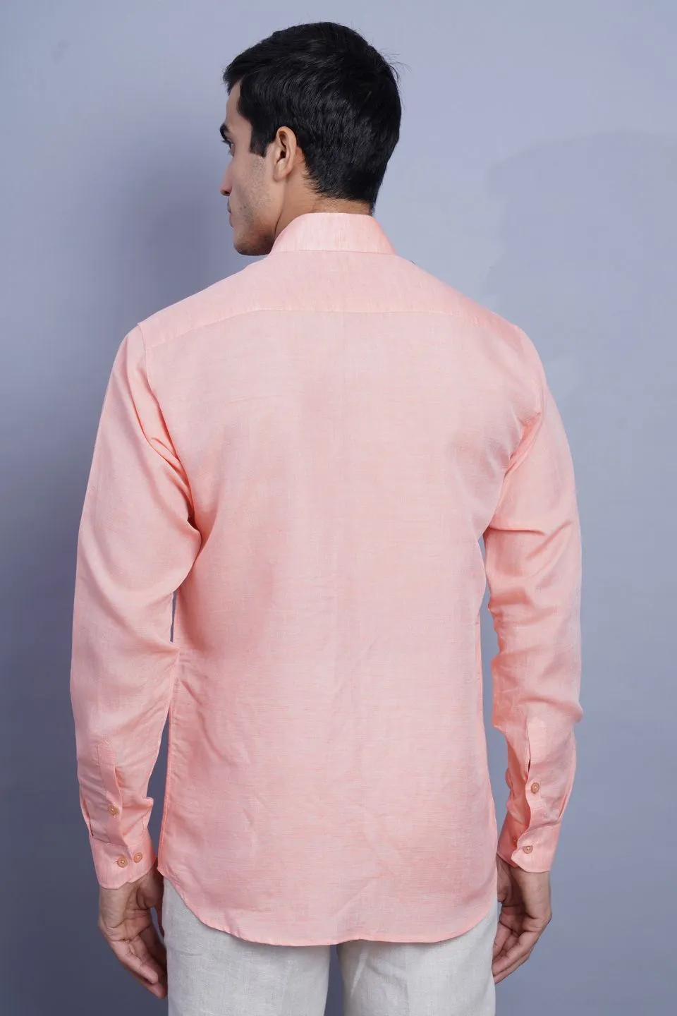 Linen Cotton Orange Shirt