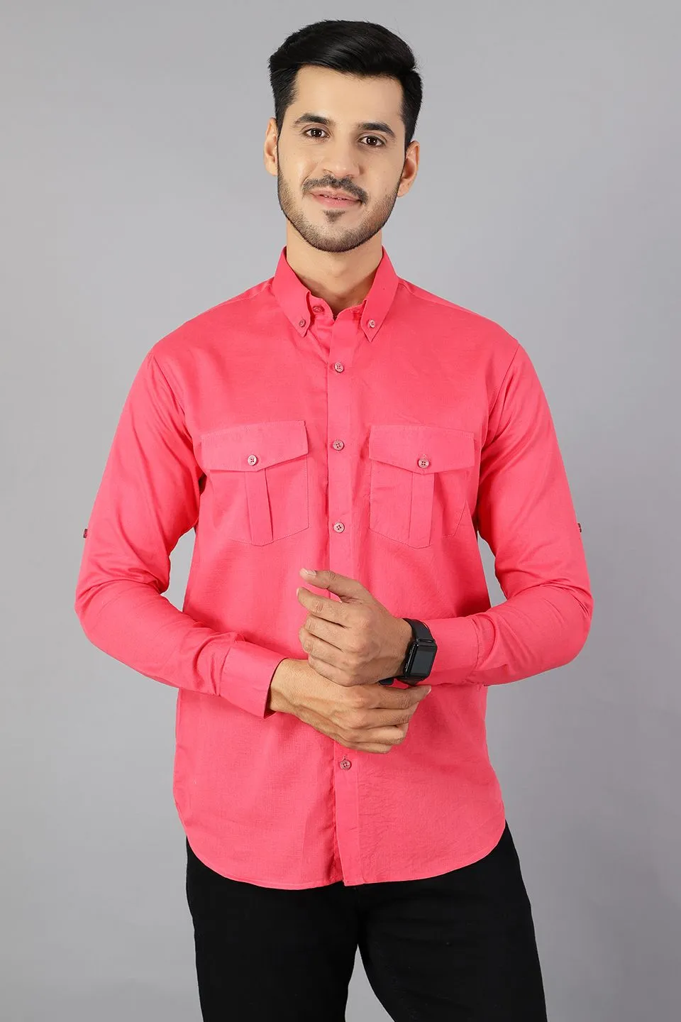 Linen Cotton Pink Shirt