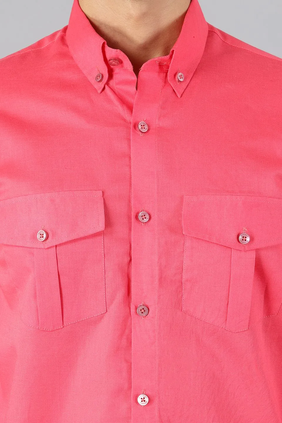 Linen Cotton Pink Shirt