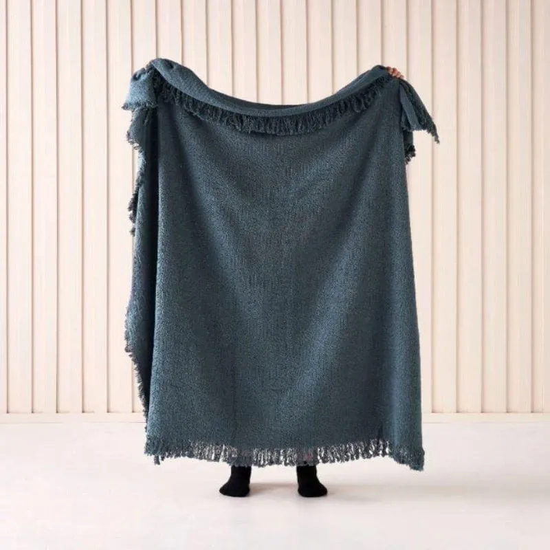 Linen House Ario Throw 140x180CM Teal