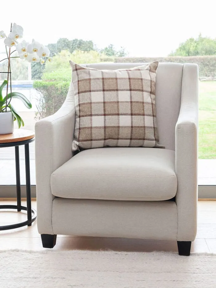 Linen House Checkmate Scatter Cushion 55 x 55cm Honeycomb