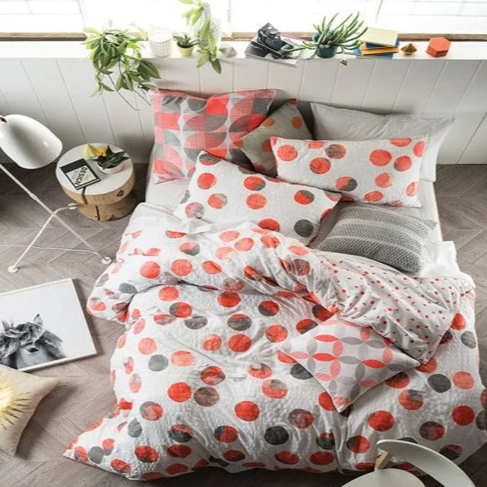 Linen House Tika Coral Double Duvet Cover Set