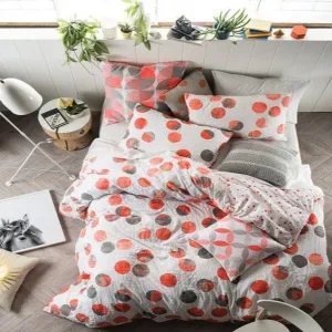 Linen House Tika Coral Double Duvet Cover Set