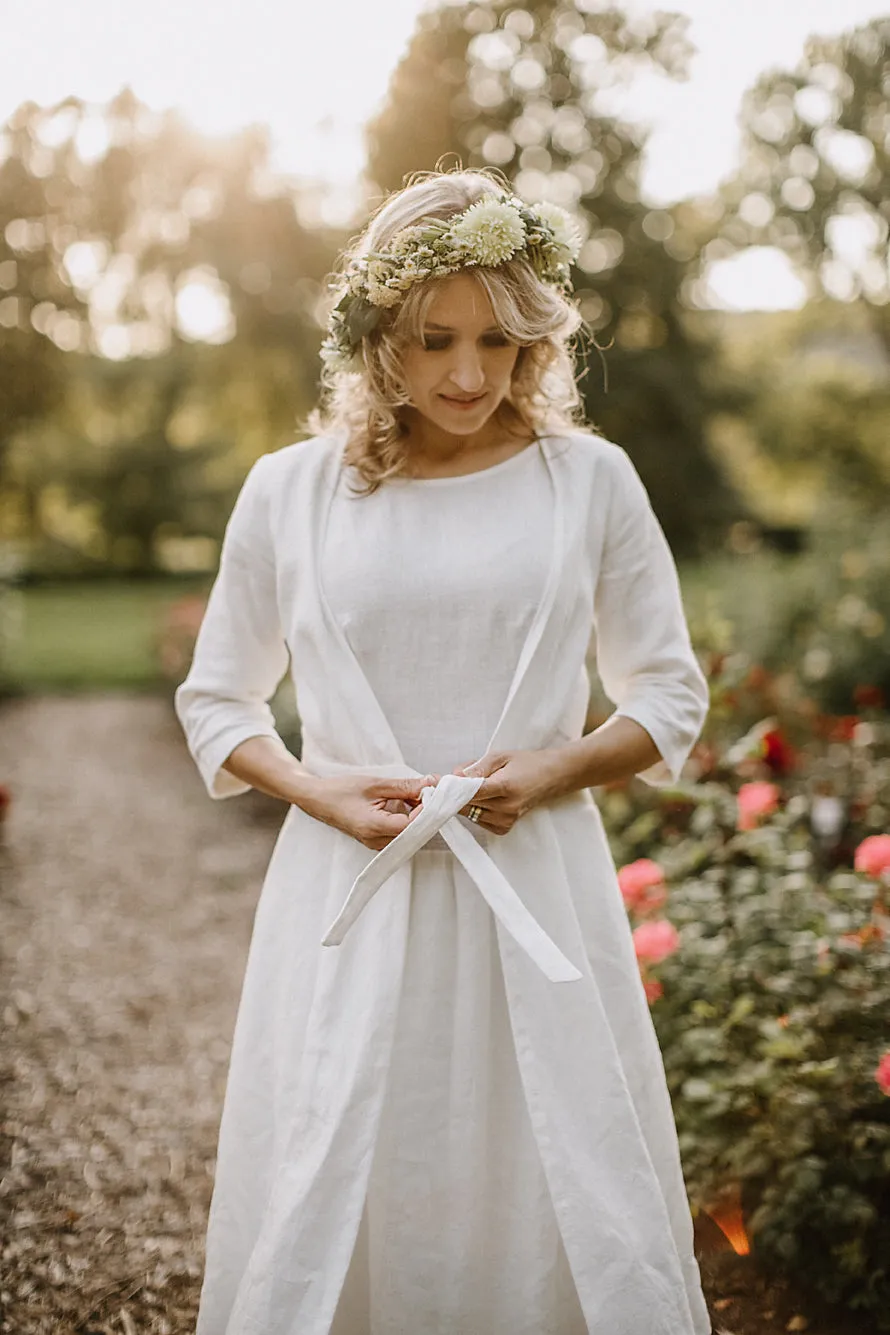 Linen Wedding Dress Coat