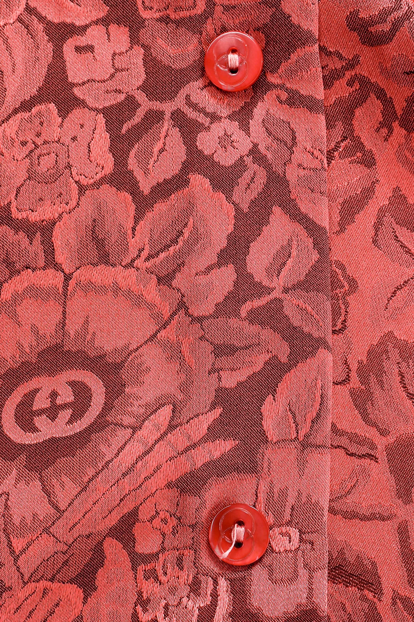 Logo Floral Jacquard Silk Blouse