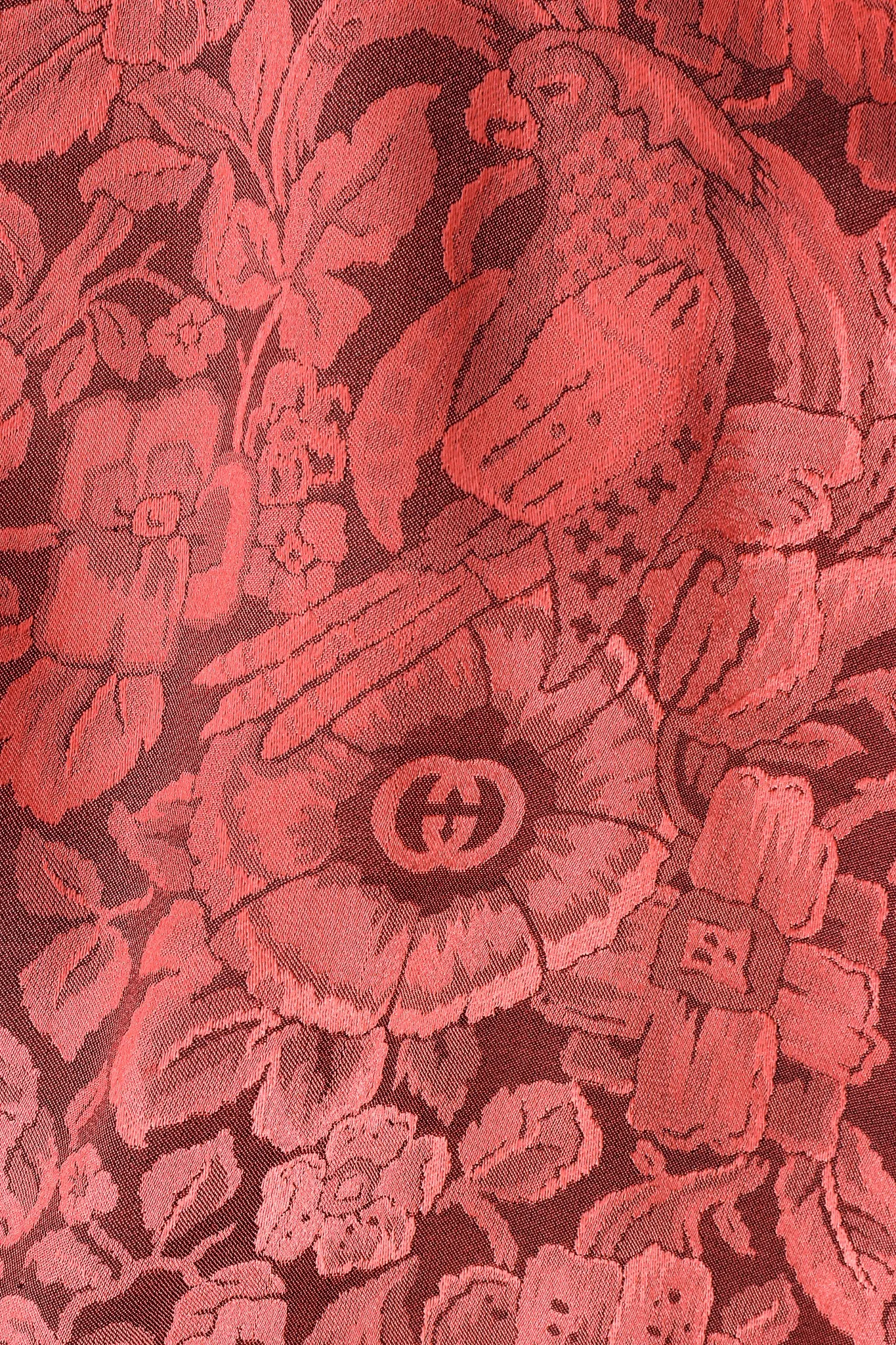 Logo Floral Jacquard Silk Blouse