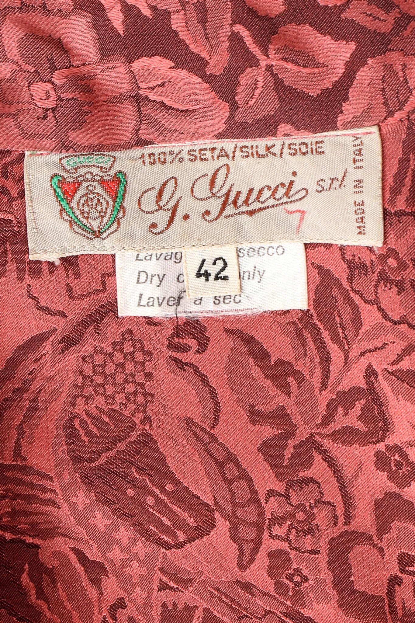 Logo Floral Jacquard Silk Blouse