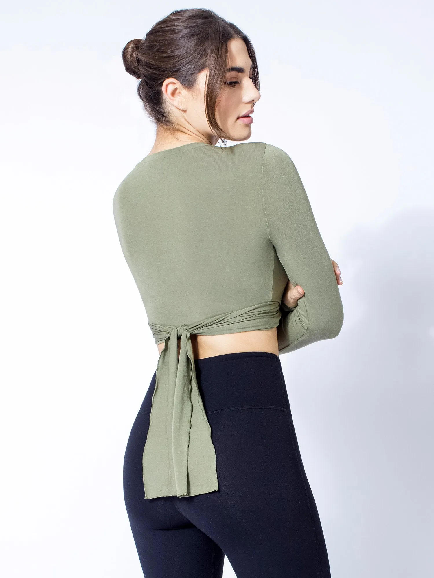 LONG SLEEVE CT WRAP TEE, SAGE