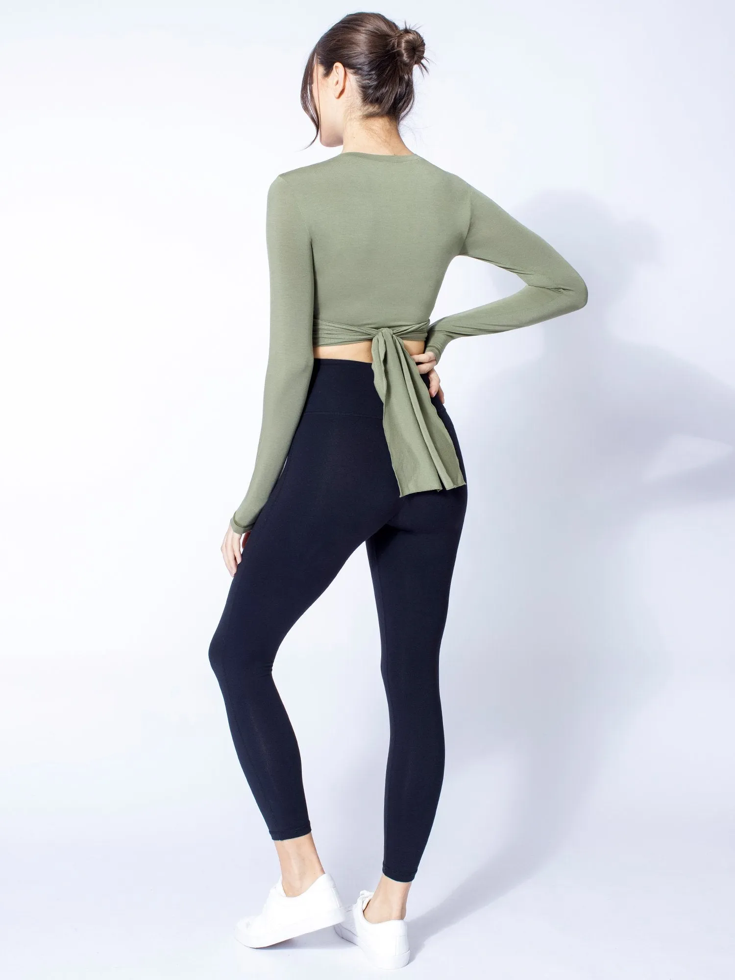 LONG SLEEVE CT WRAP TEE, SAGE