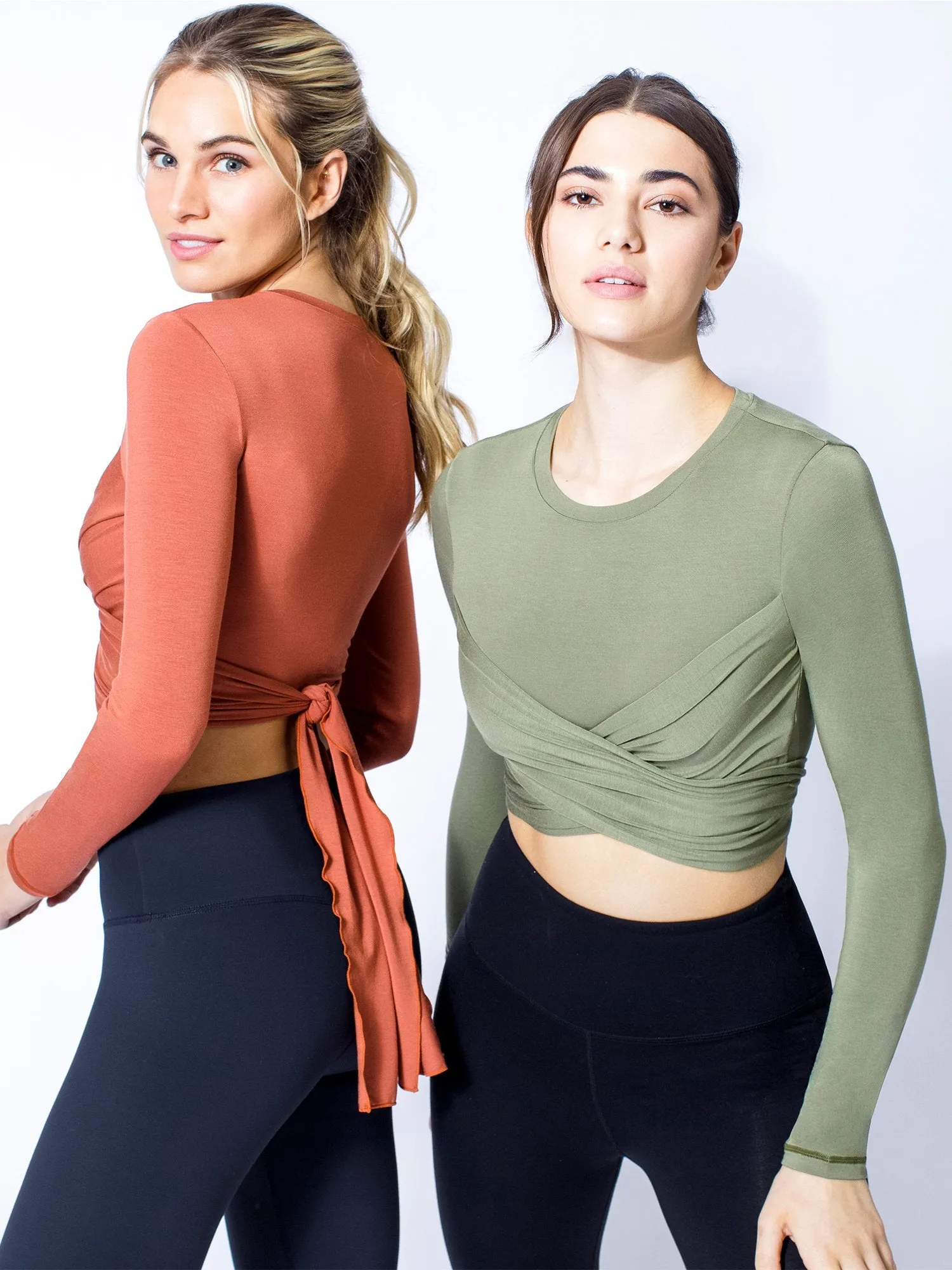 LONG SLEEVE CT WRAP TEE, SAGE