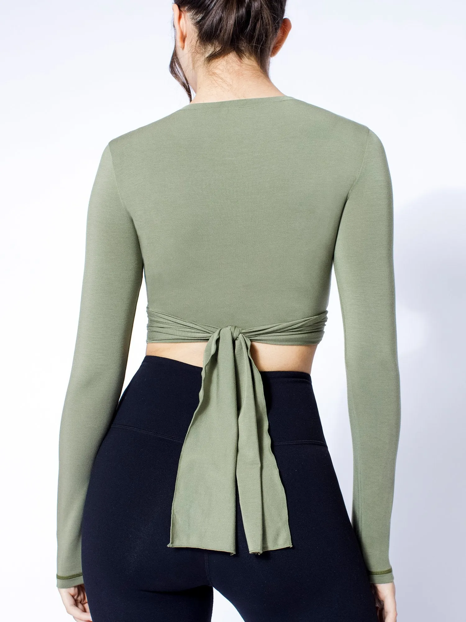 LONG SLEEVE CT WRAP TEE, SAGE