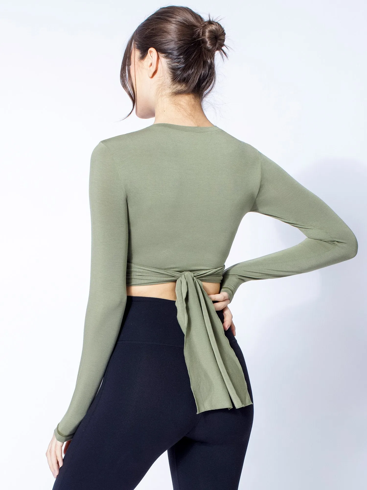 LONG SLEEVE CT WRAP TEE, SAGE