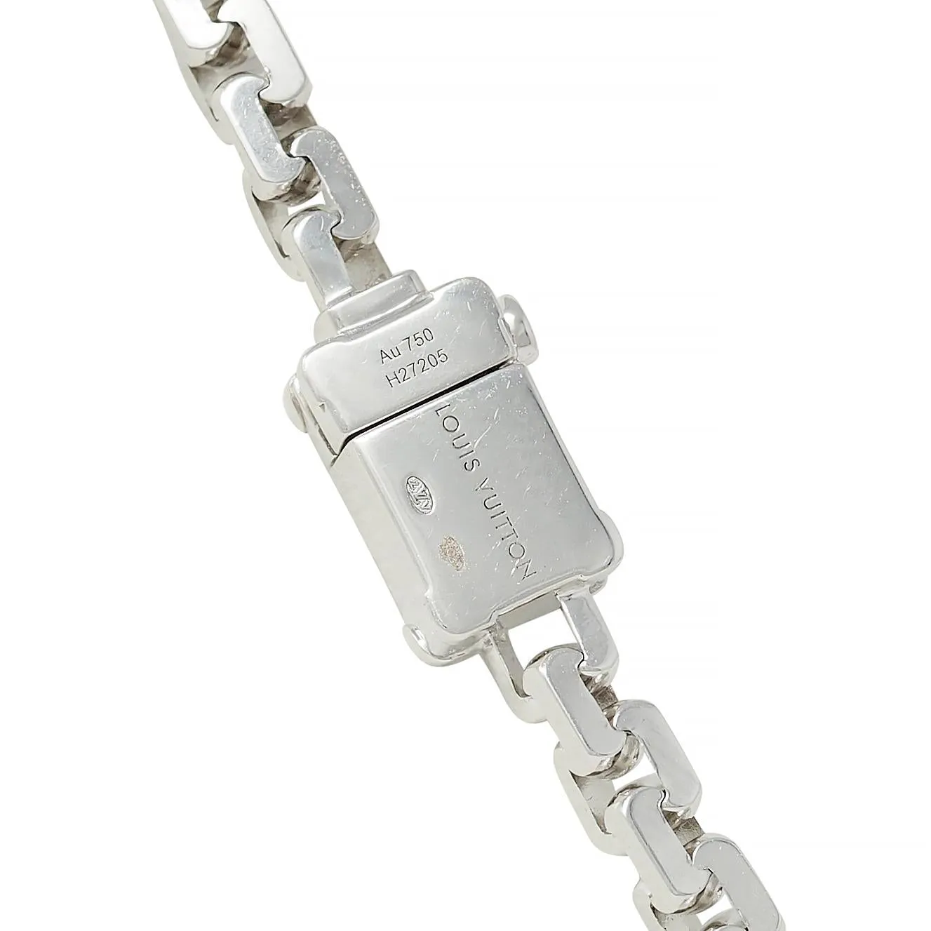 Louis Vuitton French Diamond 18 Karat White Gold Les Gastons Trunk Unisex Chain Necklace