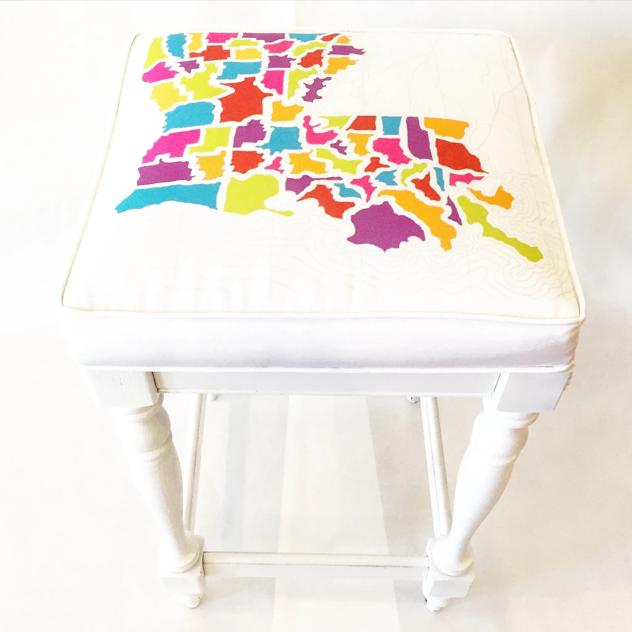 Louisiana Map Stool