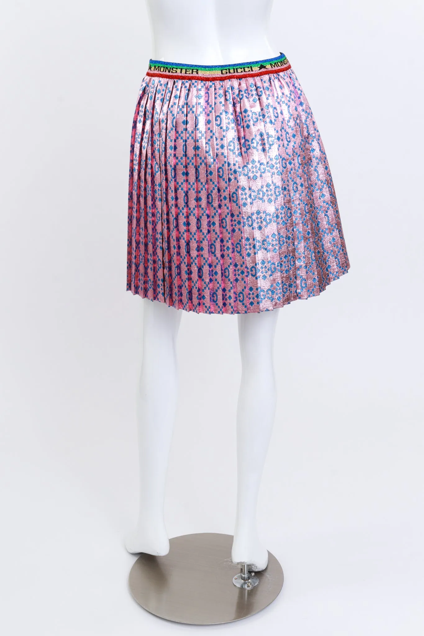 Lurex Pleated GG Skirt