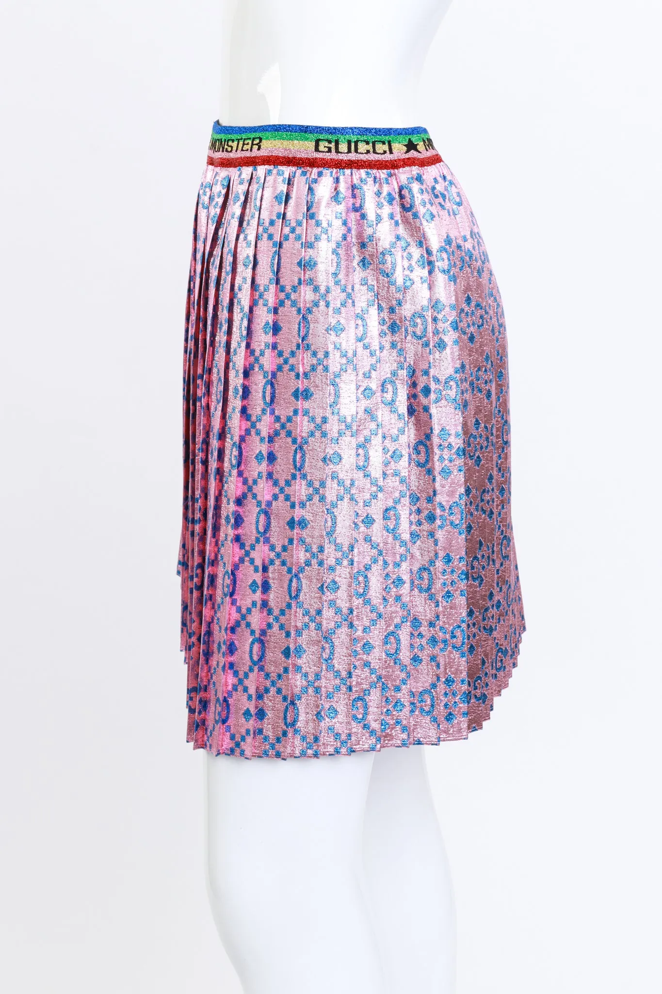Lurex Pleated GG Skirt