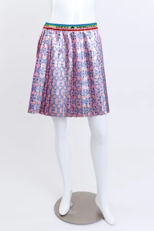 Lurex Pleated GG Skirt