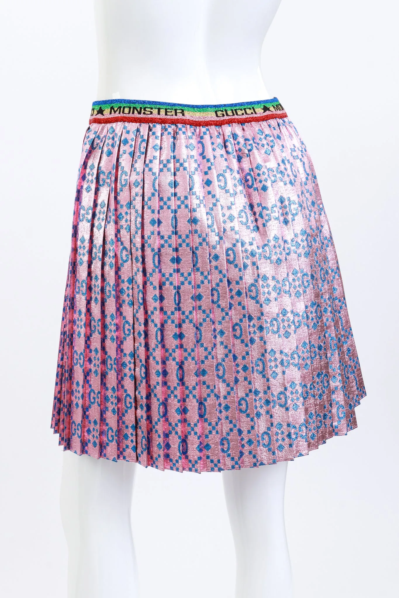 Lurex Pleated GG Skirt